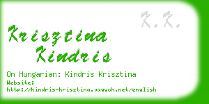 krisztina kindris business card